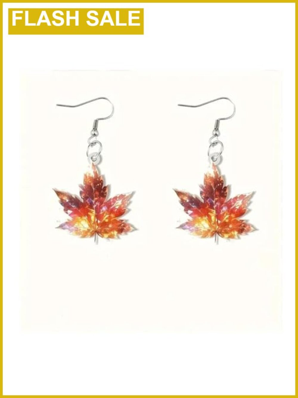 Maple Leaf Drop Dangle Earrings Lever Back Fall Thanksgiving Jewelry